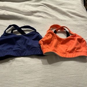 Oiselle Dual Pack: Vibrant Orange and Deep Blue Bras